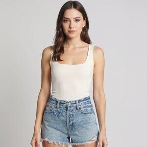 ASTR the Label Tate Bodysuit White Textured Pointelle Size Medium
